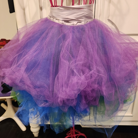 Hugh purple green &blue three layered costom TUTU/SILK RIBBON. - Picture 2 of 6